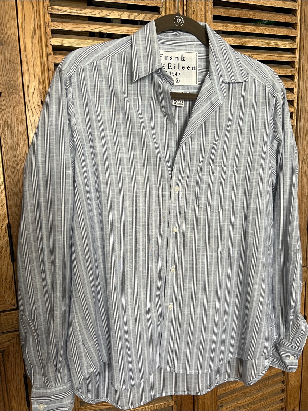 Frank & Eileen Eileen Relaxed Button Down Shirt Blue White Stripe Cotton S